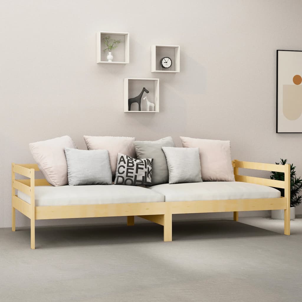 vidaXL Łóżko dzienne z materacem, 90x200 cm, lite drewno sosnowe