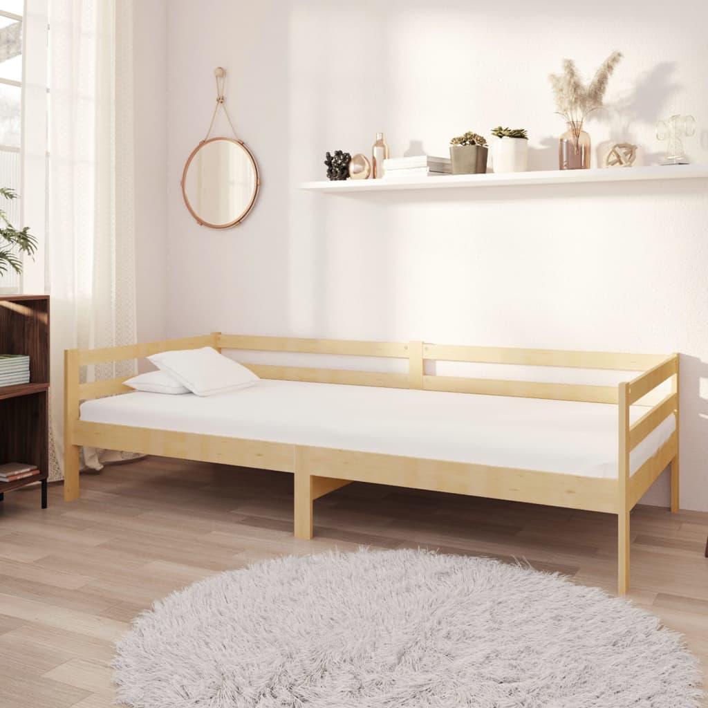 vidaXL Łóżko dzienne z materacem, 90x200 cm, lite drewno sosnowe