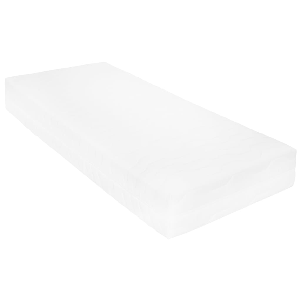 vidaXL Łóżko dzienne z materacem, 90x200 cm, białe, drewno sosnowe