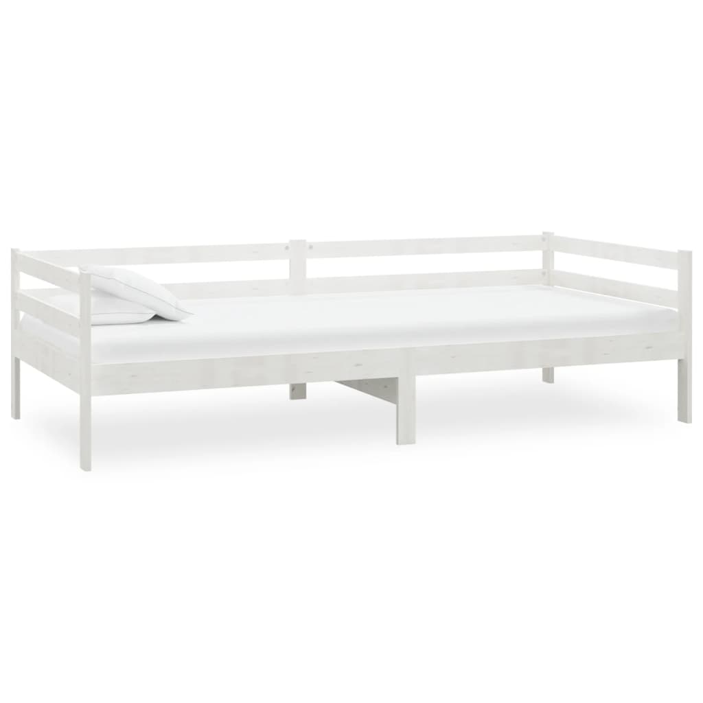 vidaXL Łóżko dzienne z materacem, 90x200 cm, białe, drewno sosnowe