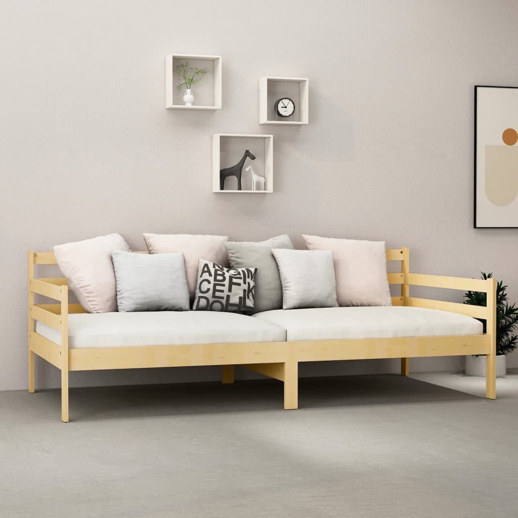 vidaXL Łóżko dzienne z materacem, 90x200 cm, lite drewno sosnowe