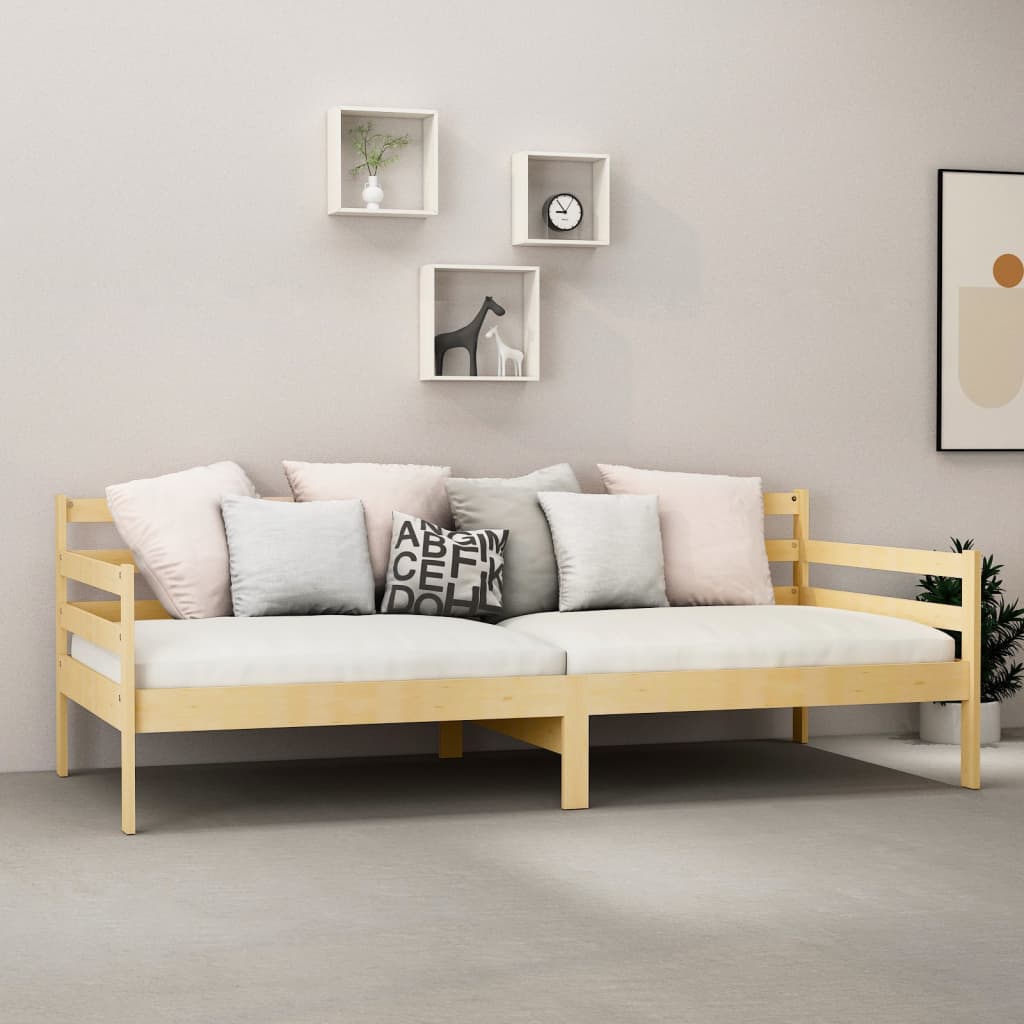 vidaXL Łóżko dzienne z materacem, 90x200 cm, lite drewno sosnowe