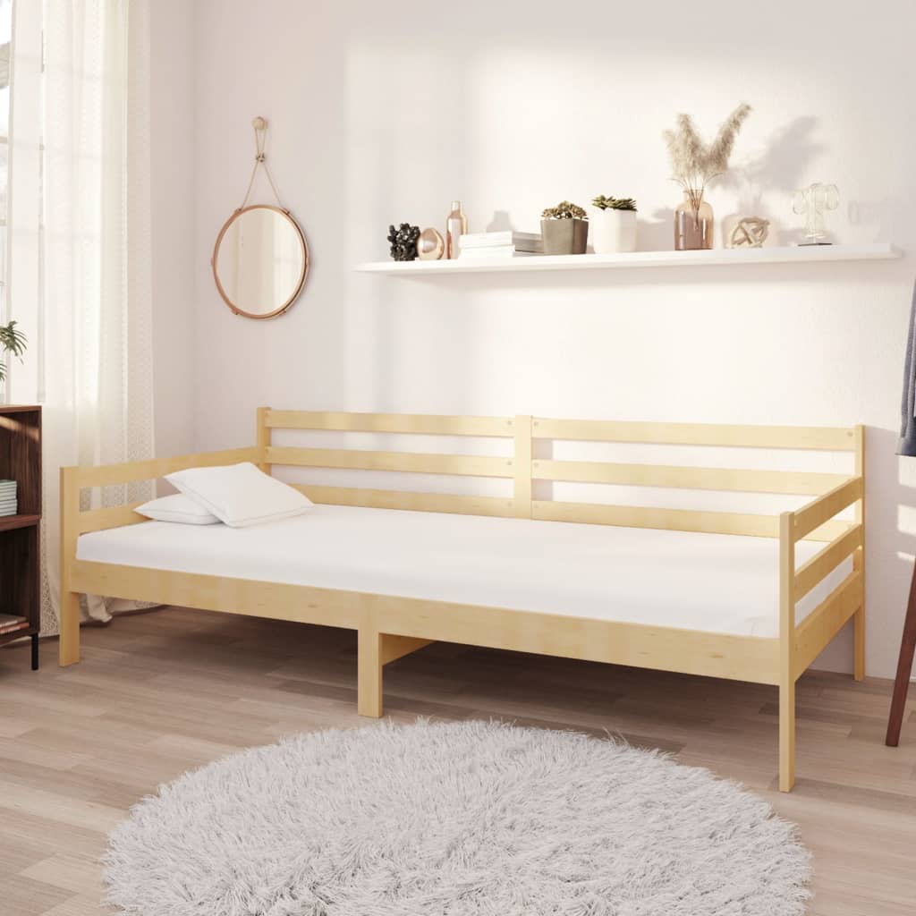 vidaXL Łóżko dzienne z materacem, 90x200 cm, lite drewno sosnowe