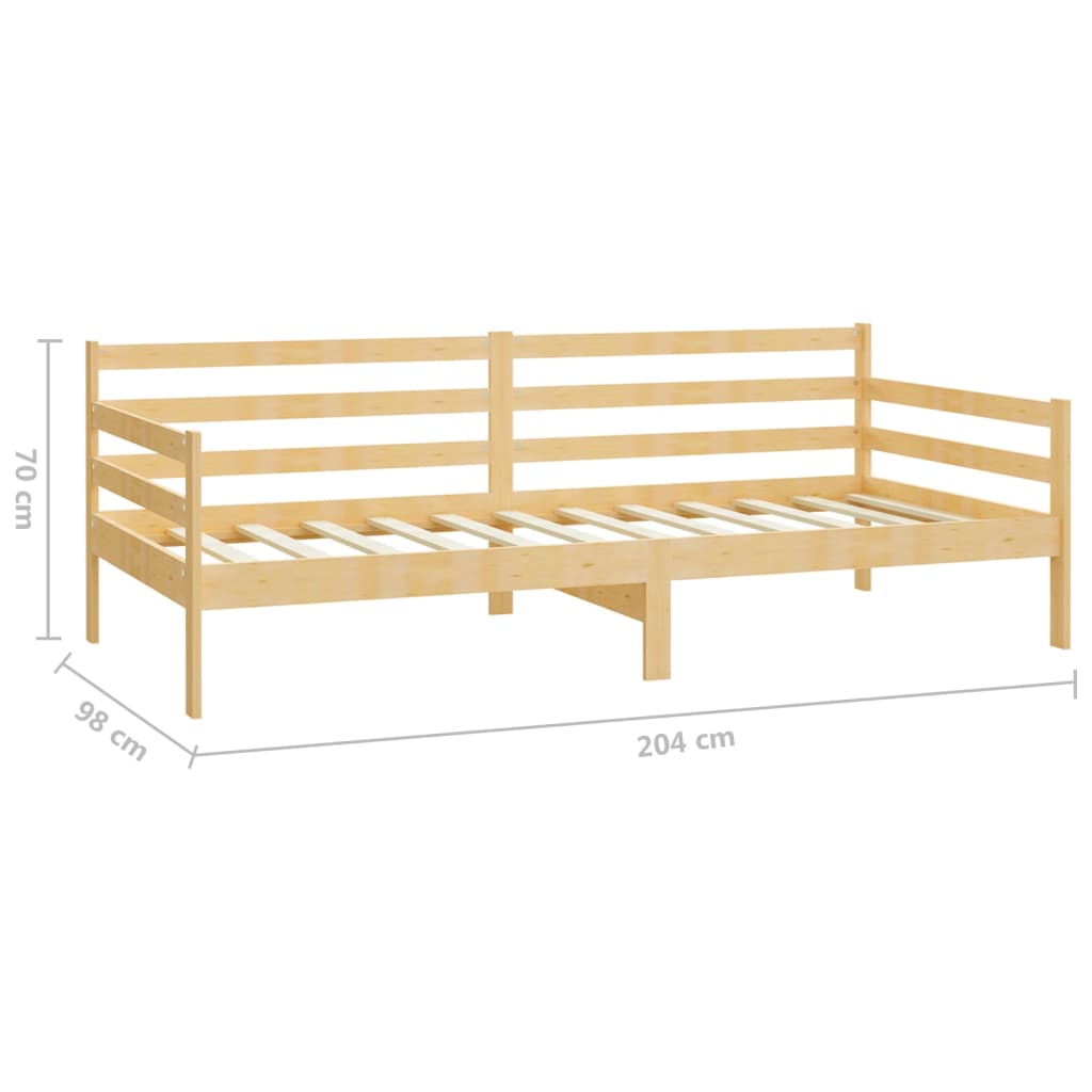 vidaXL Łóżko dzienne z materacem, 90x200 cm, lite drewno sosnowe