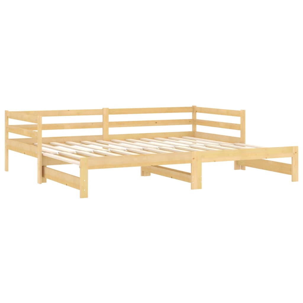 vidaXL Łóżko wysuwane, 2 x (90x200) cm, lite drewno sosnowe