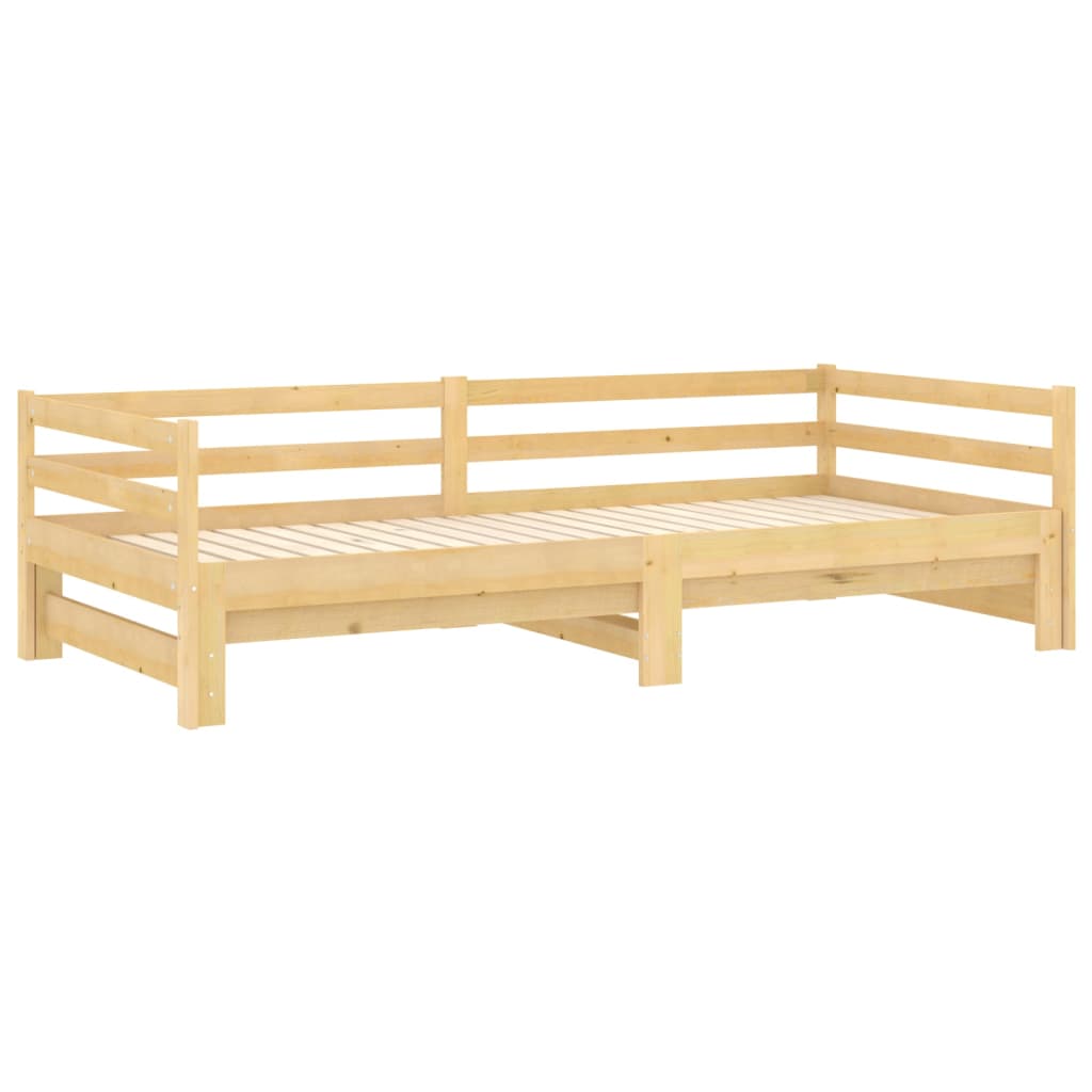 vidaXL Łóżko wysuwane, 2 x (90x200) cm, lite drewno sosnowe
