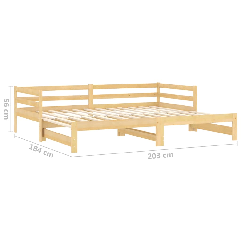 vidaXL Łóżko wysuwane, 2 x (90x200) cm, lite drewno sosnowe