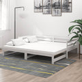 vidaXL Łóżko wysuwane, 2 x (90x200) cm, białe, lite drewno sosnowe
