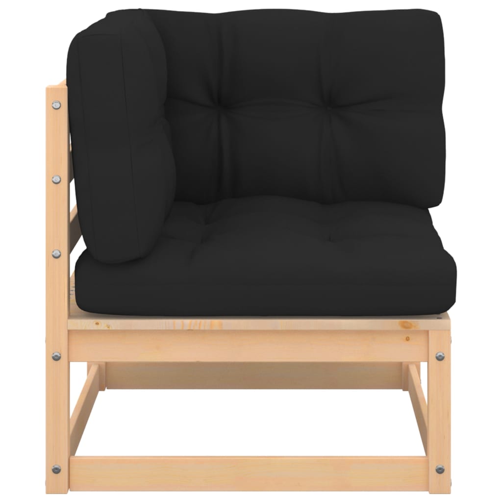 vidaXL 4-cz. zestaw mebli ogrodowych z poduszkami, lite drewno sosnowe