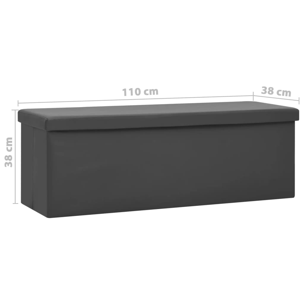 vidaXL Składana ławka ze schowkiem, szara, PVC