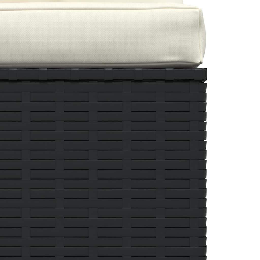 vidaXL 3-osobowa sofa z poduszkami, czarna, polirattan