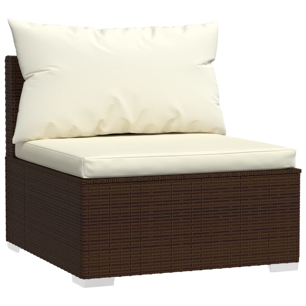 vidaXL 3-osobowa sofa z poduszkami, brązowa, polirattan