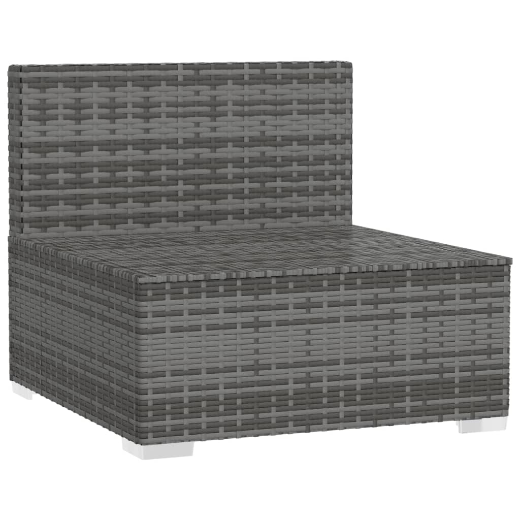 vidaXL 3-osobowa sofa z poduszkami, szara, polirattan