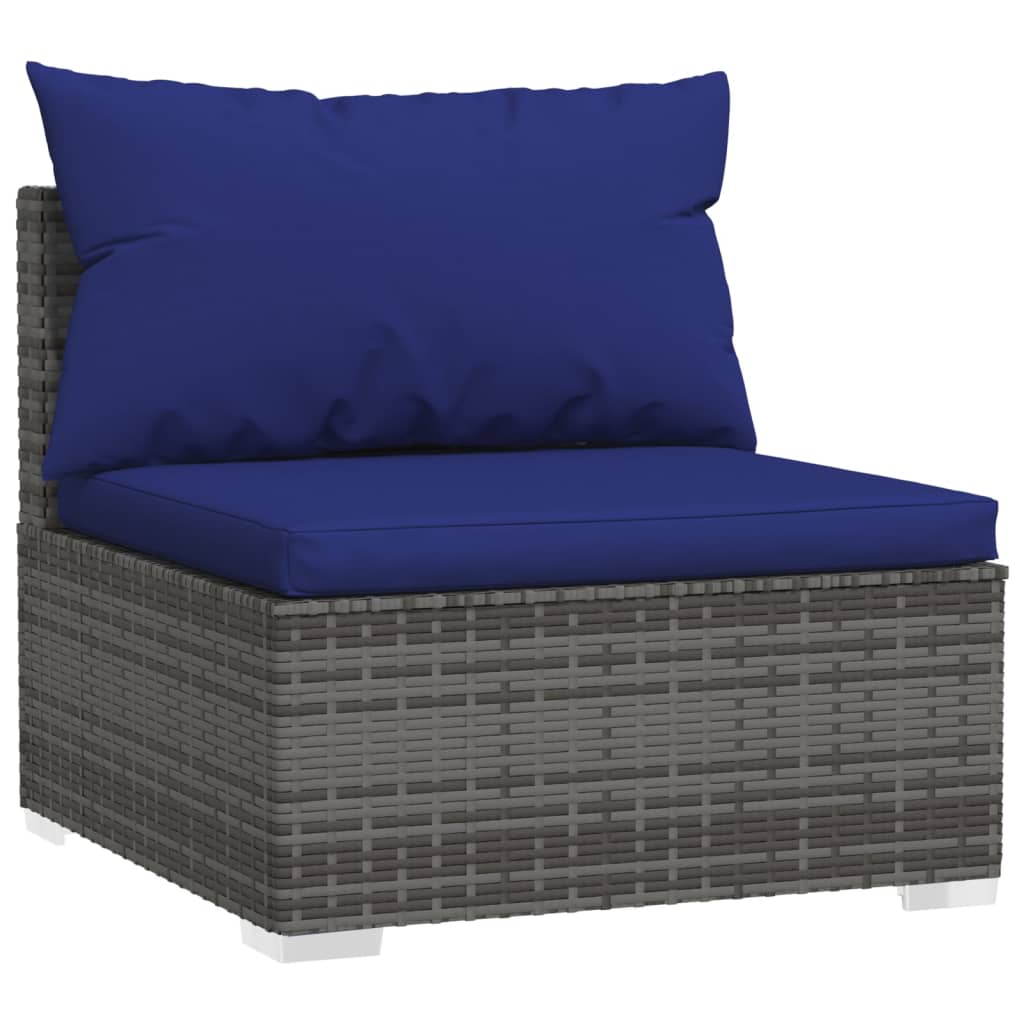 vidaXL 3-osobowa sofa ogrodowa z poduszkami, szary rattan PE