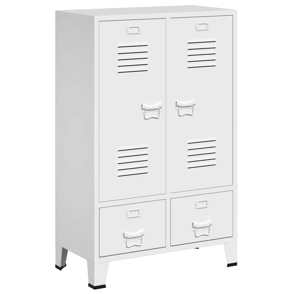 vidaXL Szafa w stylu industrialnym, biała, 67x35x107 cm, stal