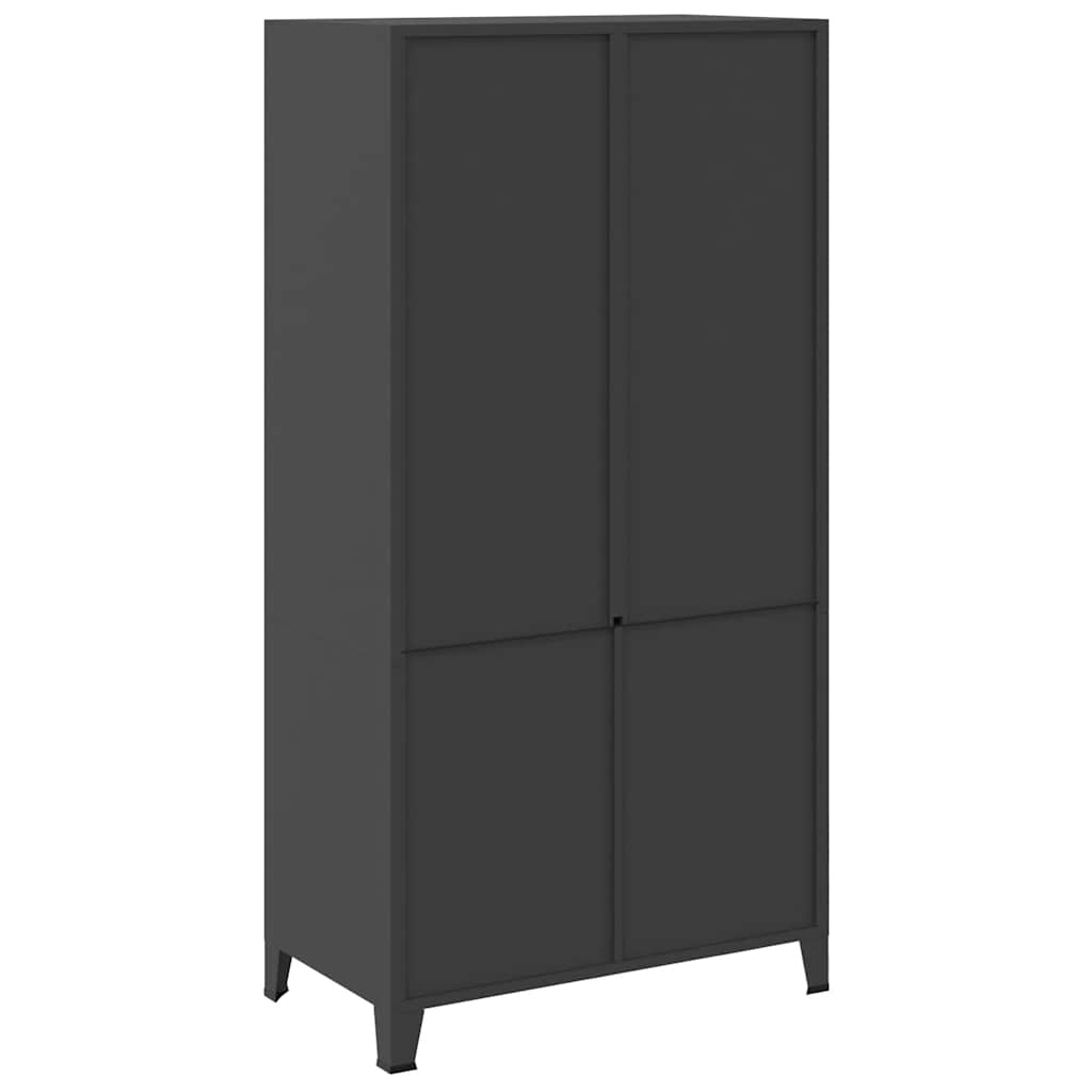 vidaXL Industrialna szafa, czarna, 90x50x180 cm, metalowa