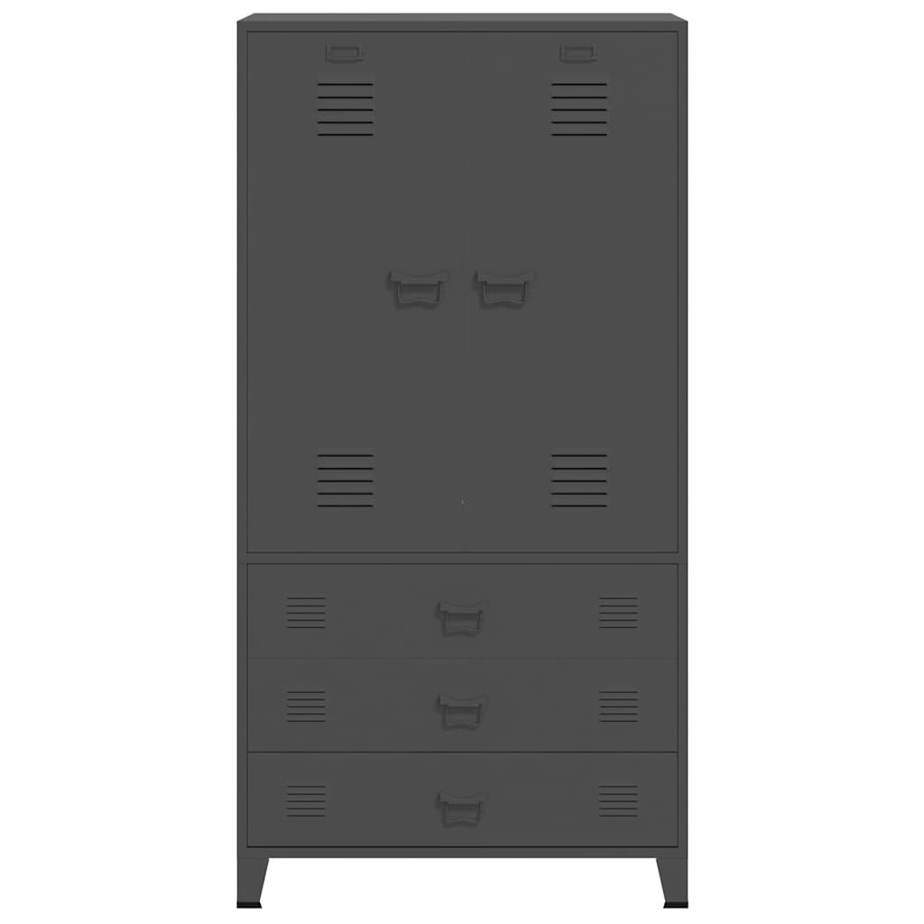 vidaXL Szafa industrialna, antracytowa, 90x50x180 cm, metal