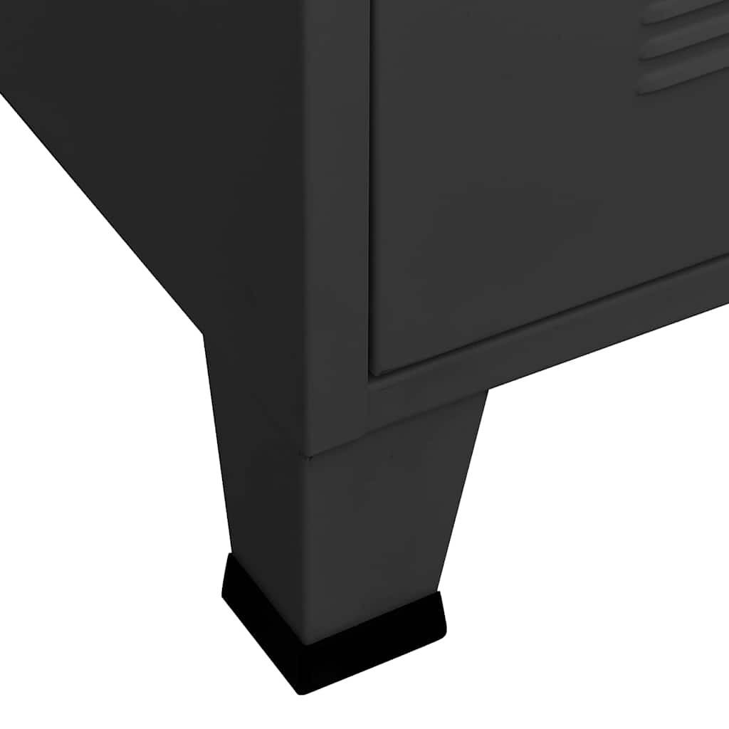 vidaXL Industrialna szafka pod TV, czarna, 105x35x42 cm, metalowa