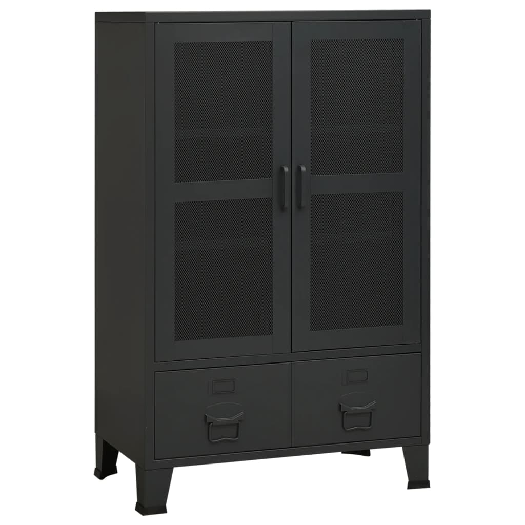 vidaXL Szafka w stylu industrialnym, czarna, 70x40x115 cm, metalowa