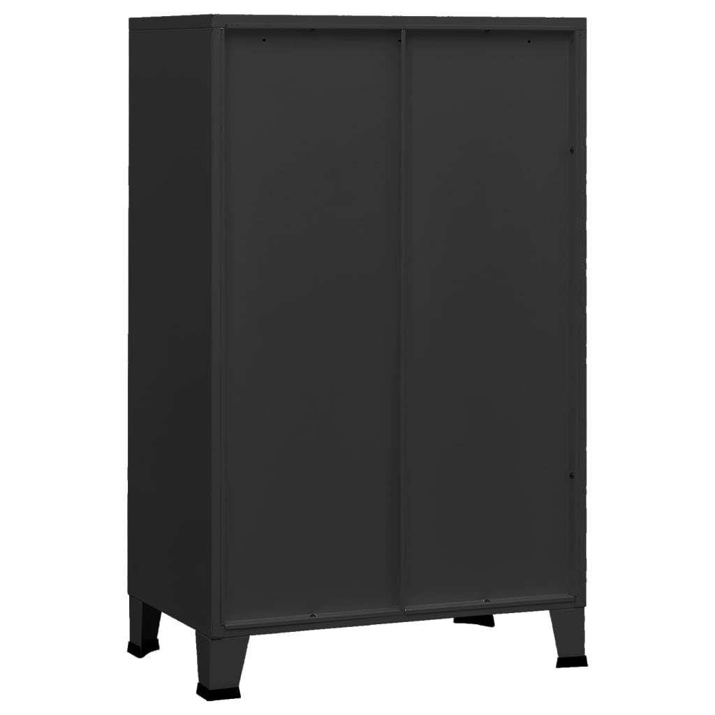 vidaXL Szafka w stylu industrialnym, czarna, 70x40x115 cm, metalowa