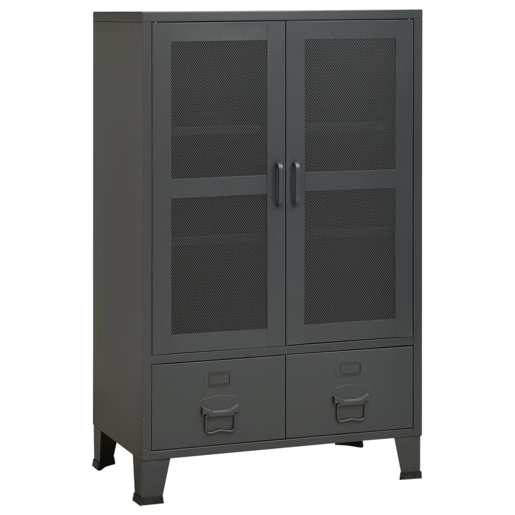 vidaXL Szafka w stylu industrialnym, antracyt, 70x40x115 cm, metalowa