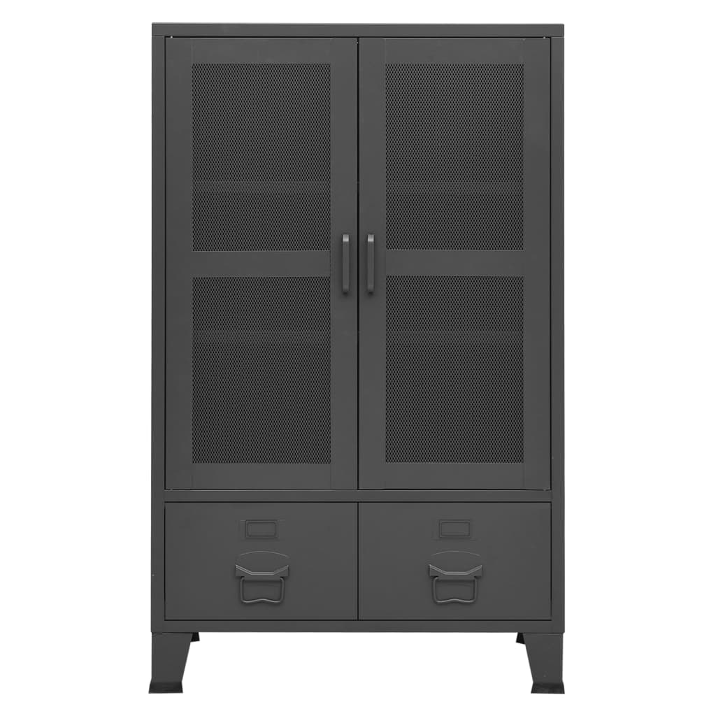 vidaXL Szafka w stylu industrialnym, antracyt, 70x40x115 cm, metalowa