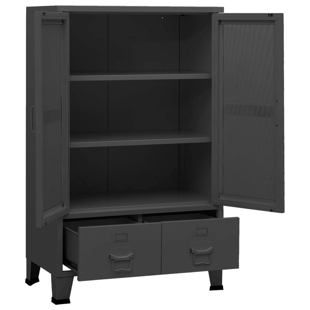vidaXL Szafka w stylu industrialnym, antracyt, 70x40x115 cm, metalowa