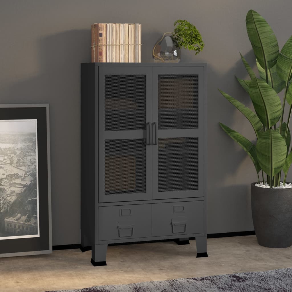 vidaXL Szafka w stylu industrialnym, antracyt, 70x40x115 cm, metalowa