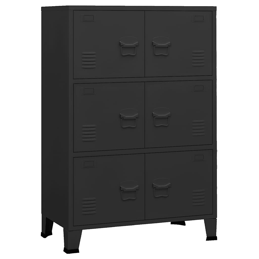 vidaXL Industrialna szafka, czarna, 75x40x115 cm, metalowa