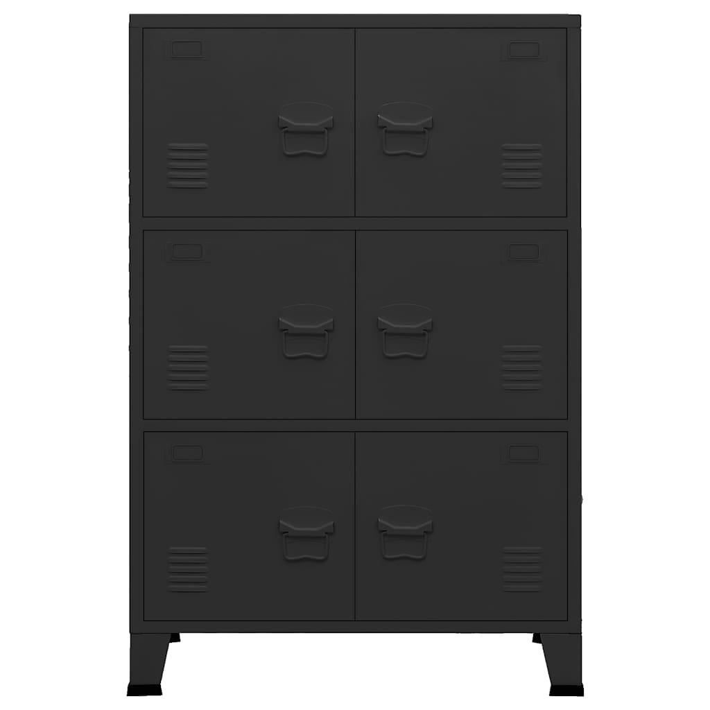 vidaXL Industrialna szafka, czarna, 75x40x115 cm, metalowa
