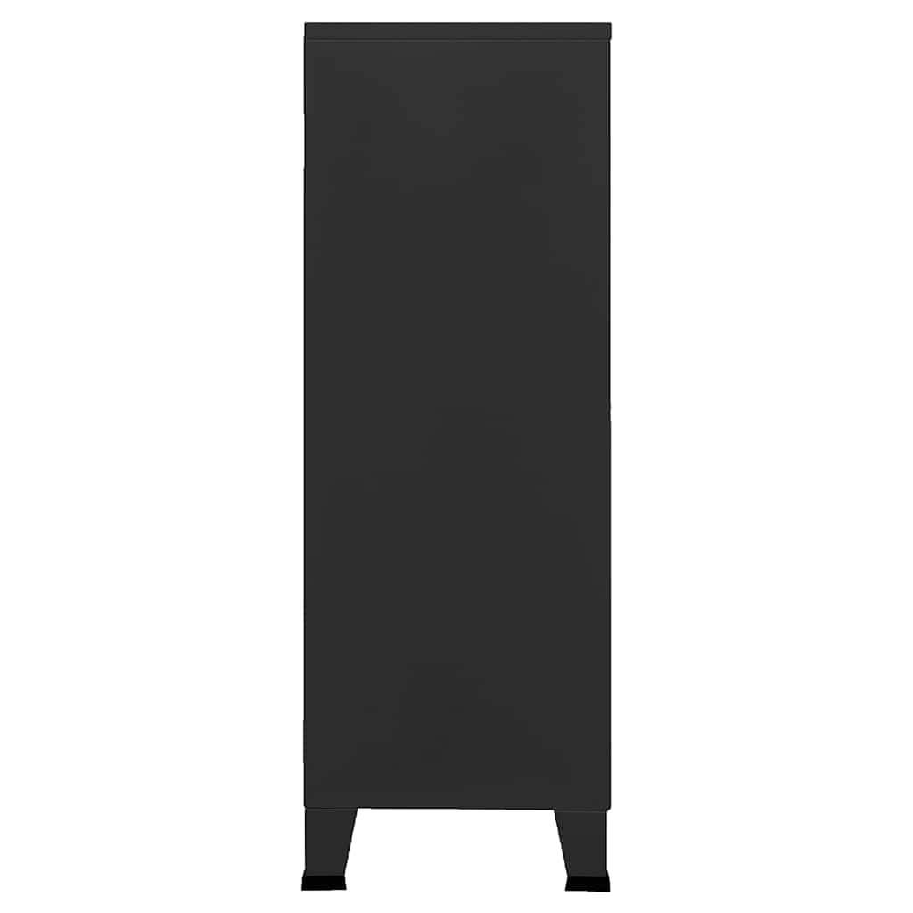 vidaXL Industrialna szafka, czarna, 75x40x115 cm, metalowa