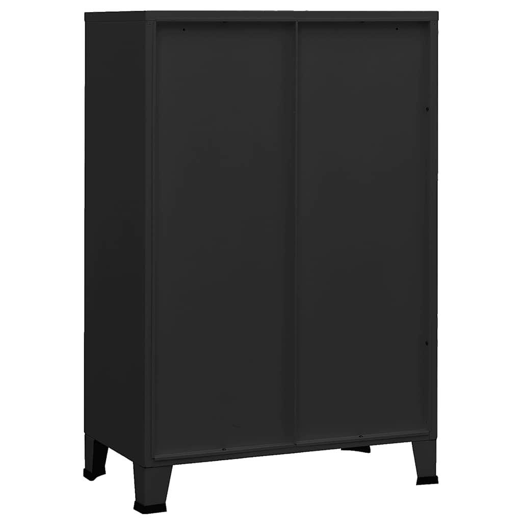 vidaXL Industrialna szafka, czarna, 75x40x115 cm, metalowa
