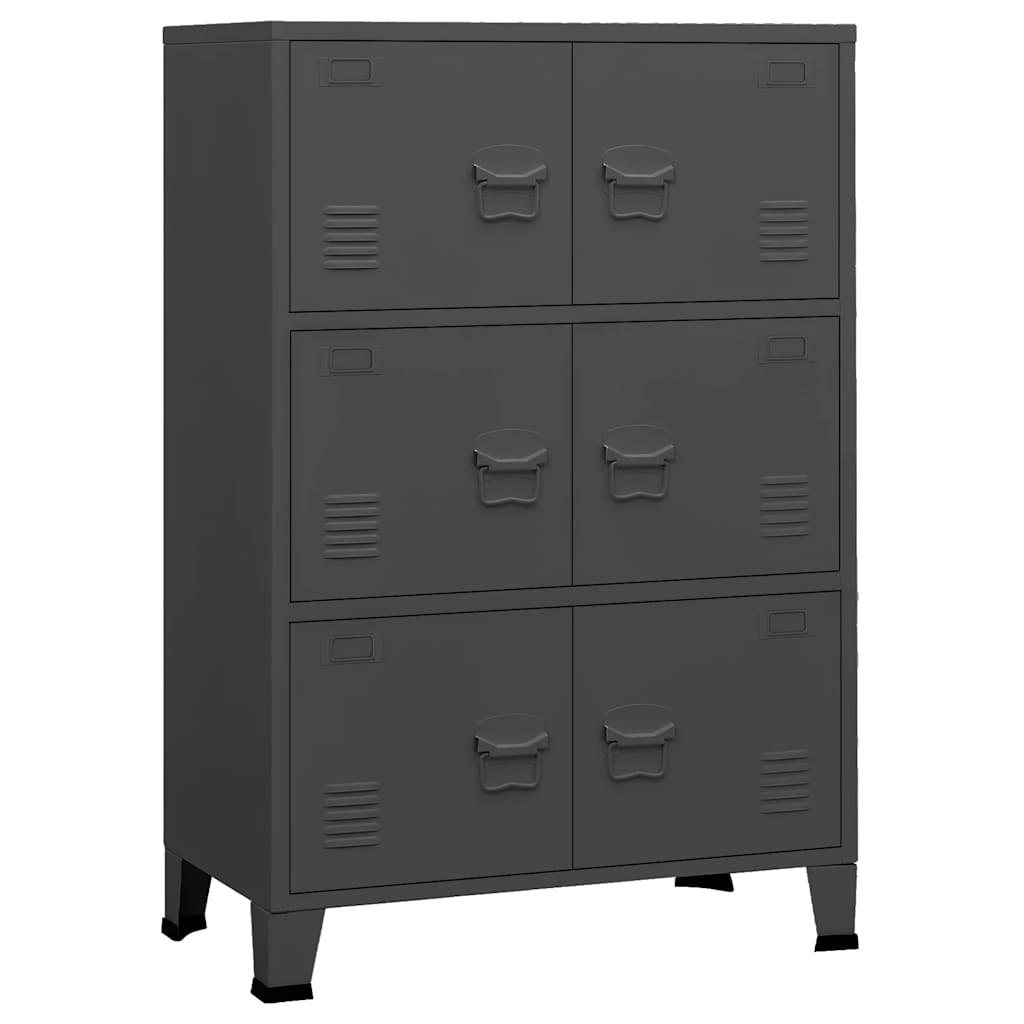 vidaXL Industrialna szafka, antracytowa, 75x40x115 cm, metalowa