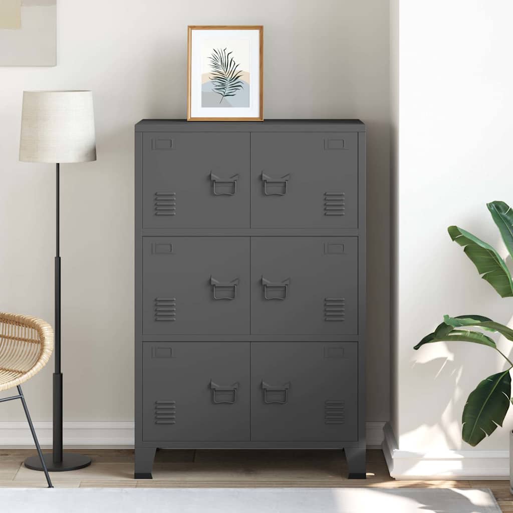 vidaXL Industrialna szafka, antracytowa, 75x40x115 cm, metalowa