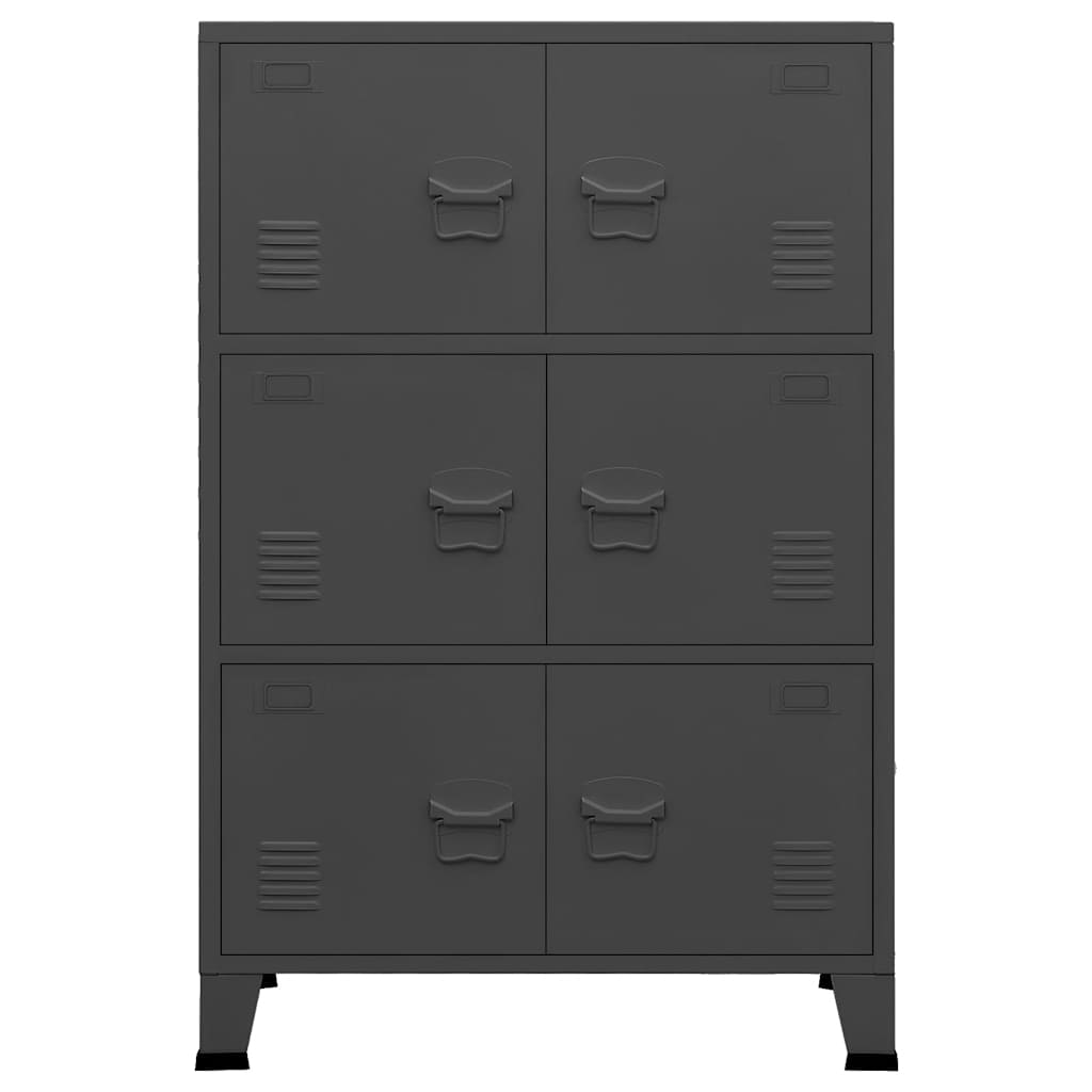 vidaXL Industrialna szafka, antracytowa, 75x40x115 cm, metalowa
