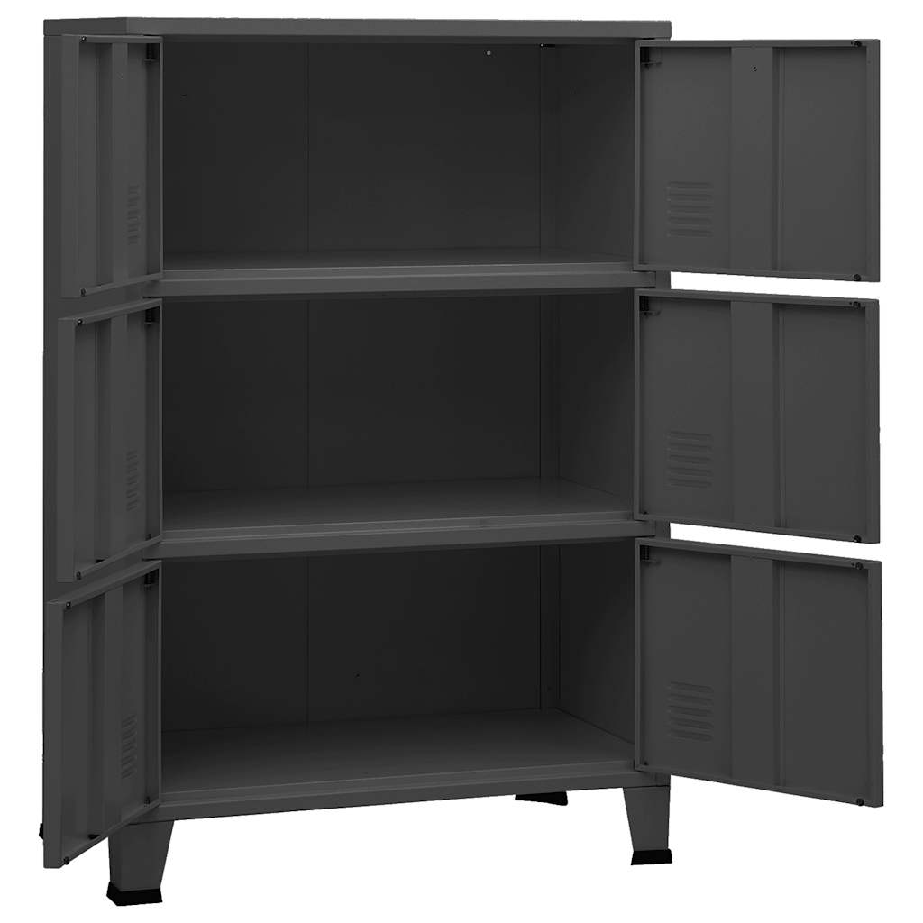 vidaXL Industrialna szafka, antracytowa, 75x40x115 cm, metalowa