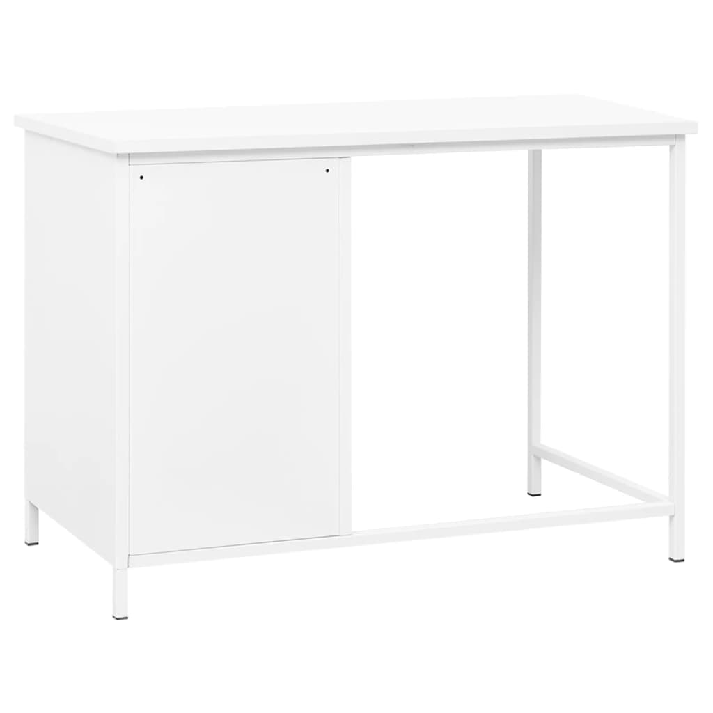 vidaXL Industrialne biurko z szufladami, białe, 105x52x75 cm, stal