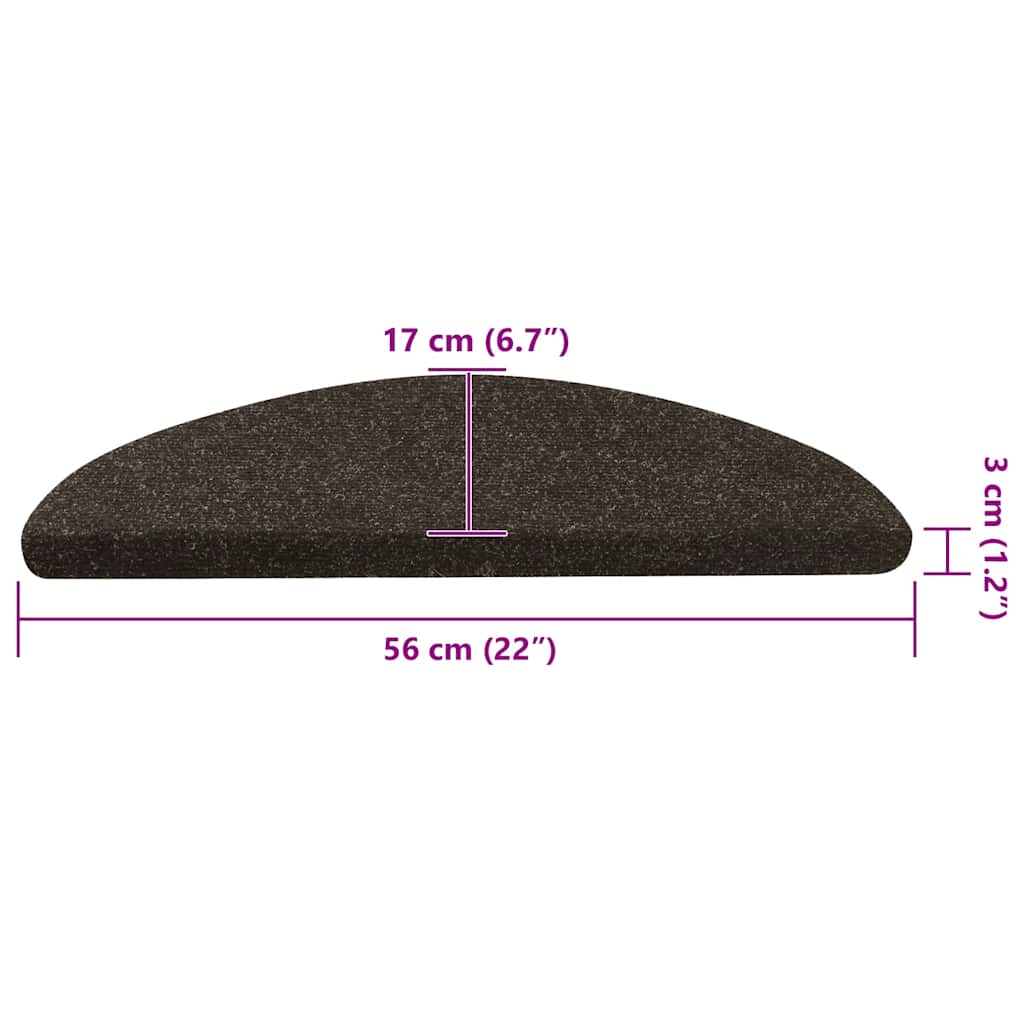 vidaXL Samoprzylepne nakładki na schody, 15 szt., 56x17x3 cm, antracyt