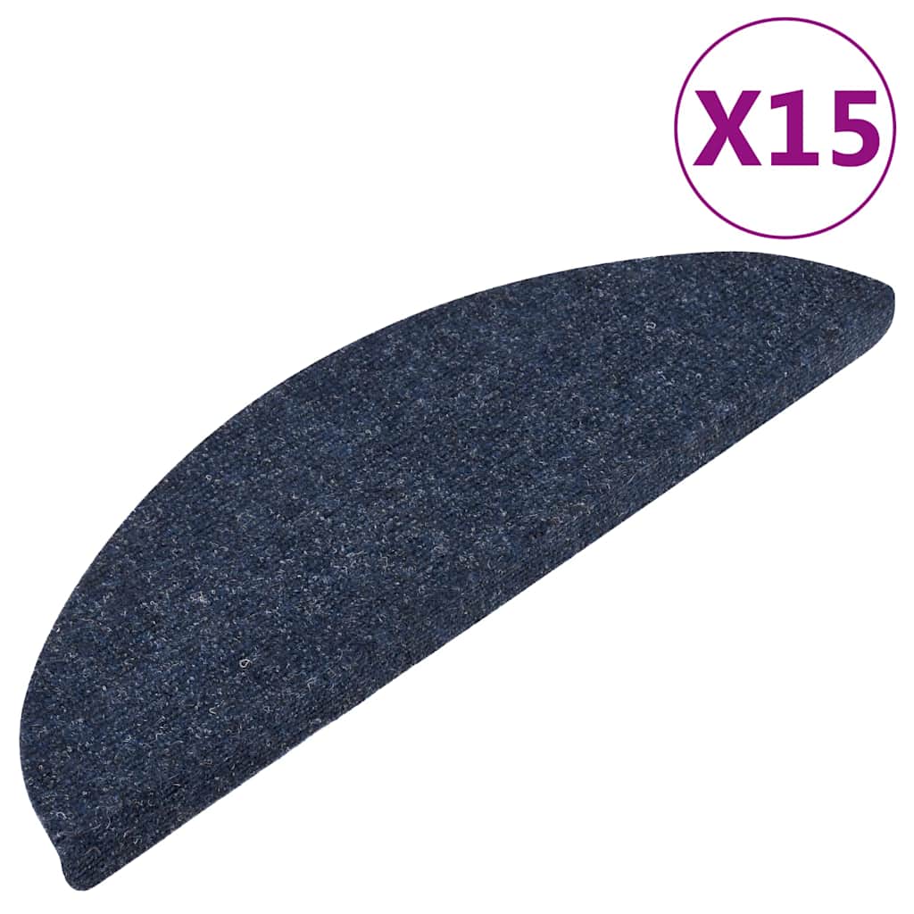 vidaXL Samoprzylepne nakładki na schody, 15 szt., 56x17x3cm niebieskie
