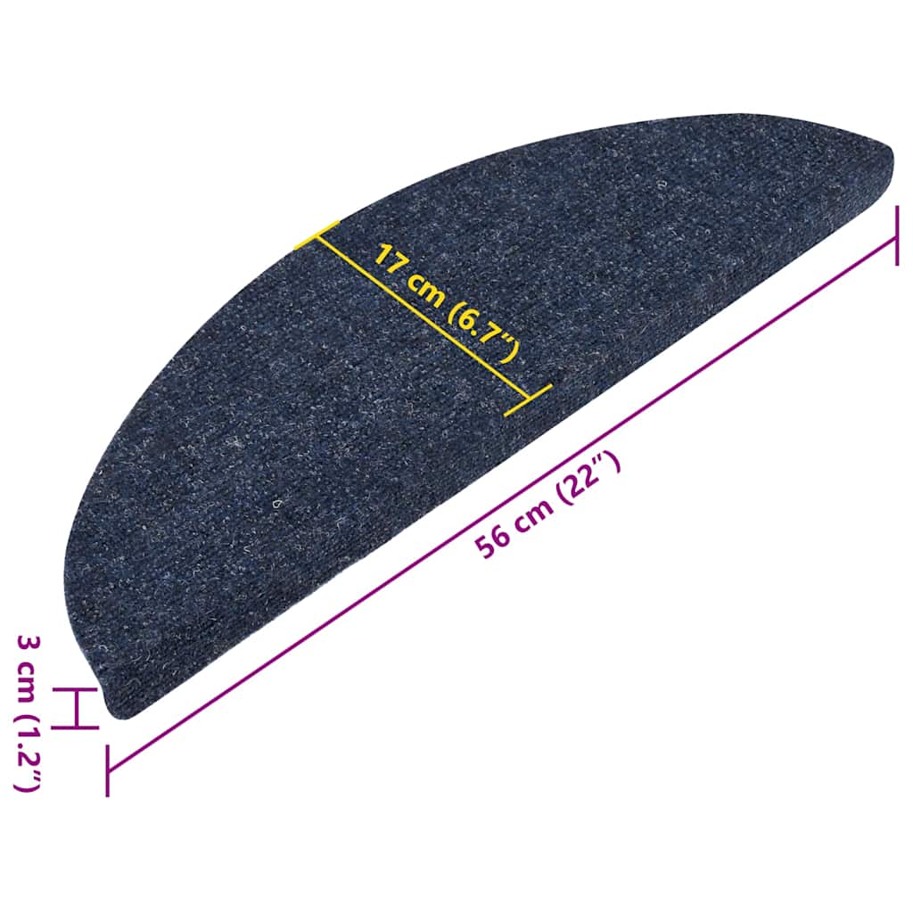 vidaXL Samoprzylepne nakładki na schody, 15 szt., 56x17x3cm niebieskie