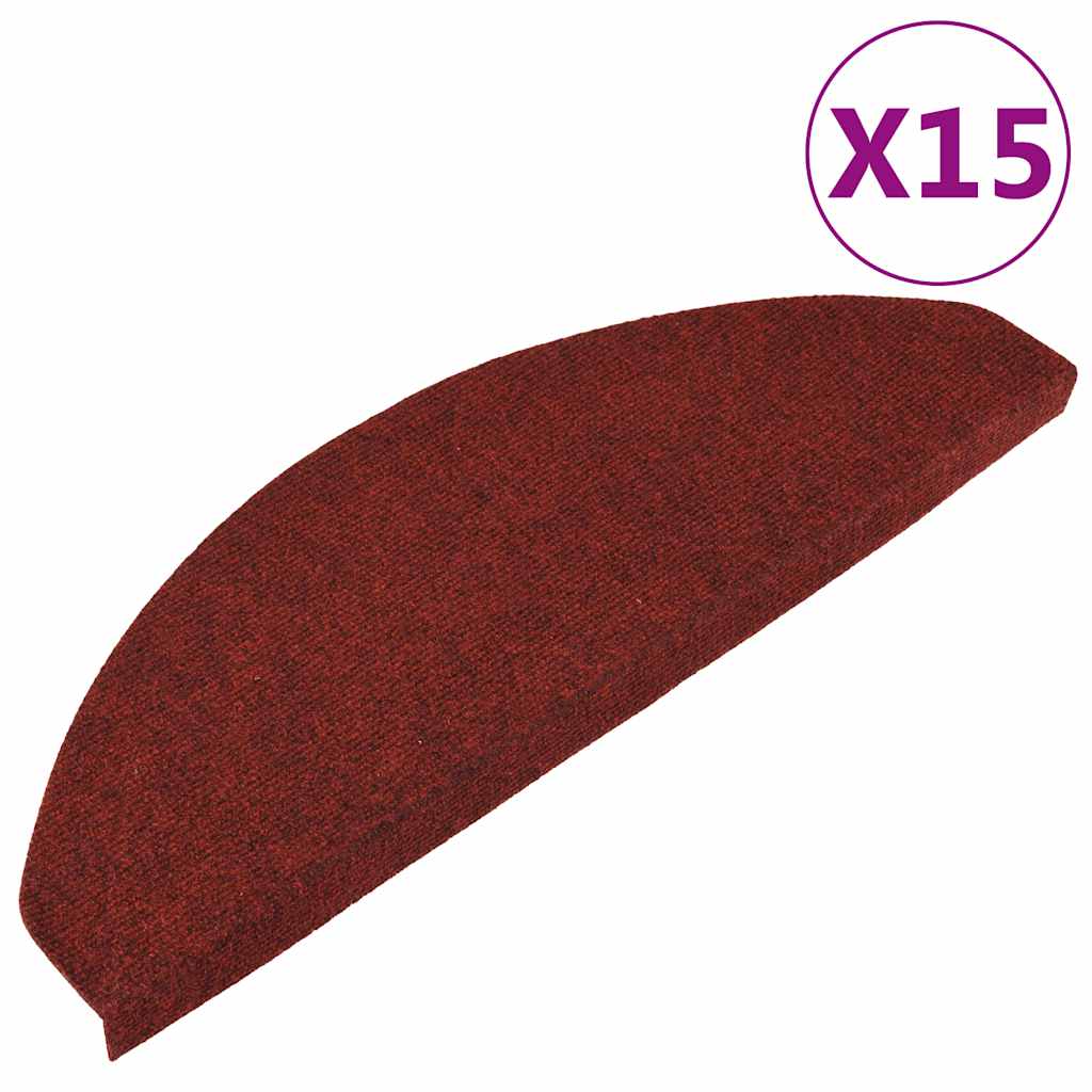 vidaXL Samoprzylepne nakładki na schody, 15 szt., 65x22,5x3,5 czerwone