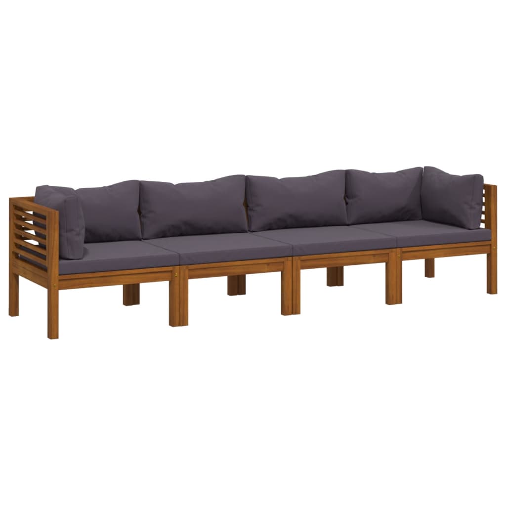 vidaXL 4-osobowa sofa ogrodowa z poduszkami, lite drewno akacjowe