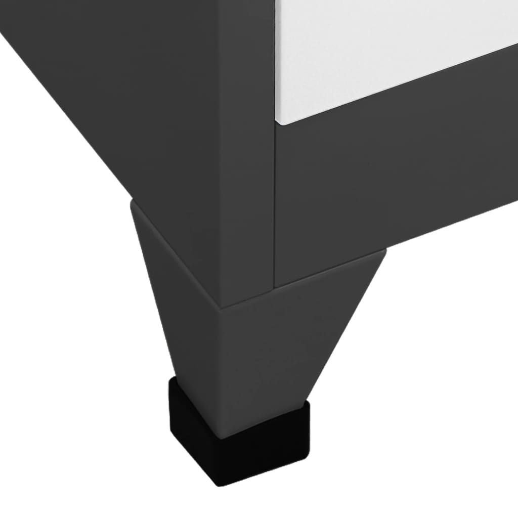 vidaXL Szafka zamykana na klucz, antracytowo-biała, 90x45x180 cm, stal