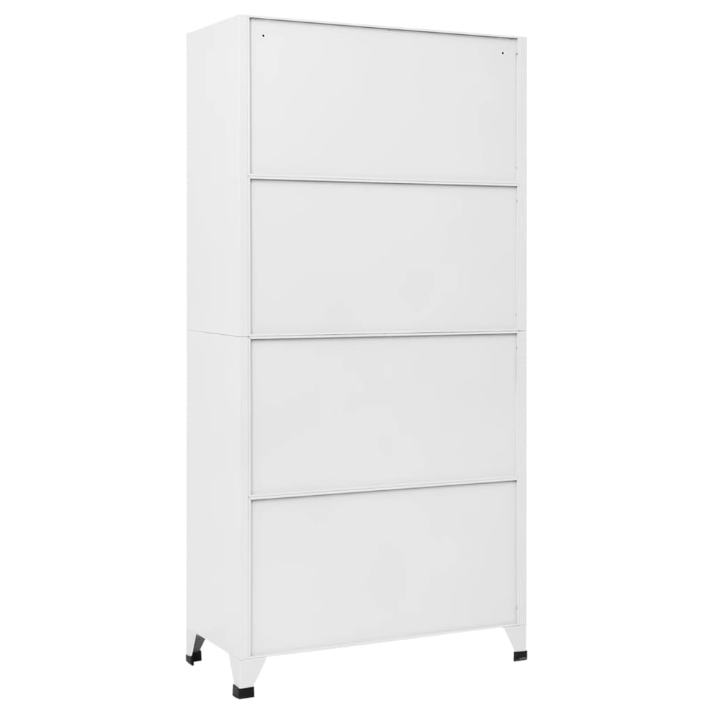 vidaXL Szafka zamykana na klucz, biała, 90x45x180 cm, stalowa