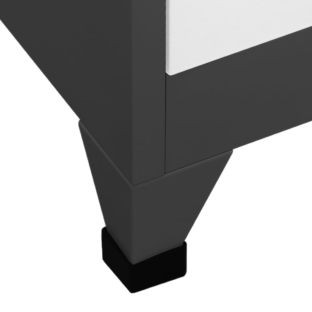 vidaXL Szafka zamykana na klucz, antracytowo-biała, 90x45x180 cm, stal
