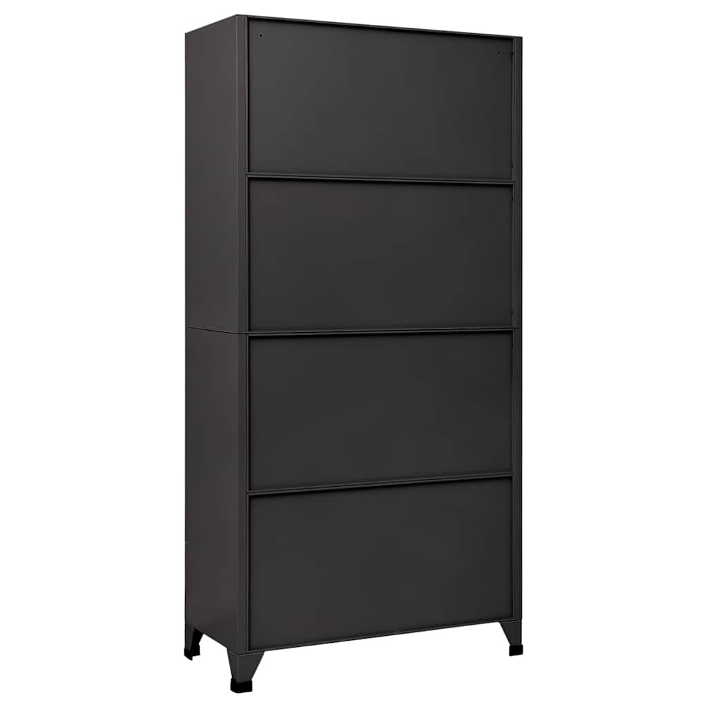 vidaXL Szafka zamykana na klucz, antracyt/czerwień, 90x40x180 cm, stal