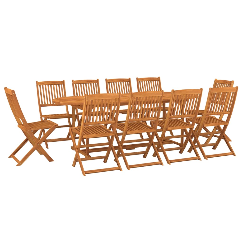 vidaXL 11-cz. zestaw mebli ogrodowych 220x90x75cm lite drewno akacjowe