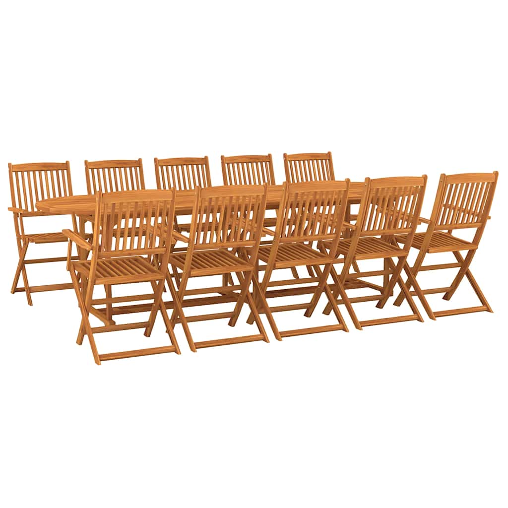 vidaXL 11-cz. zestaw mebli ogrodowych 280x90x75cm lite drewno akacjowe