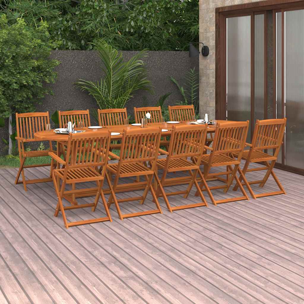 vidaXL 11-cz. zestaw mebli ogrodowych 280x90x75cm lite drewno akacjowe