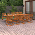 vidaXL 11-cz. zestaw mebli ogrodowych 280x90x75cm lite drewno akacjowe